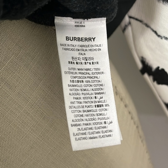 NWT Burberry Women's Sweater Monochrome Black White Hoodie Italy Size XS $1325 - Picture 7 of 8